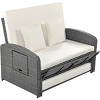 Carrie Rattan Patio Outdoor Daybeds With Cushions,Pillows,Adjustable Backrests For 2-Person,Chaise Lounge Outdoor Chair -Maison Boucle - 4 of 4