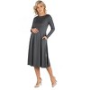 Maternity Midi Length Fit N Flare Pocket Dress - 24seven Comfort Apparel™ - 2 of 4