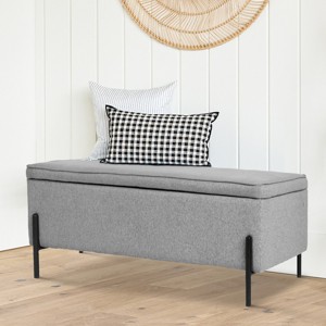 Coucou Rectangle Upholstered Flip Top Storage Benches -Maison Boucle - 1 of 4
