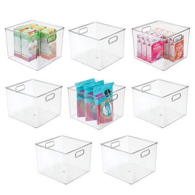 Mdesign Linus Plastic Kitchen Food Storage Organizer Bin With Handles ...