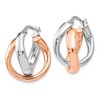 Black Bow Jewelry Sterling Silver & Rose Gold Tone Double Freeform Hoop Earrings, 21mm - 2 of 4