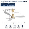 GDFStudio Motson 48" Modern Wood Ceiling Fan with Remote and 3CCT LED Light - 3 of 4