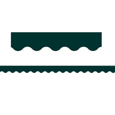 Teacher Created Resources Hunter Green Scalloped Border Trim, 35 Feet (Pack of 6)