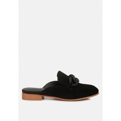 Женские туфли Rag & Co Womens Krizia Chunky Chain Suede Slip On Loafers 8