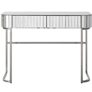 Gulches 39" Silver Mirrored Vanity Tables with Dual Drawers  Versatile Design - 1 of 4
