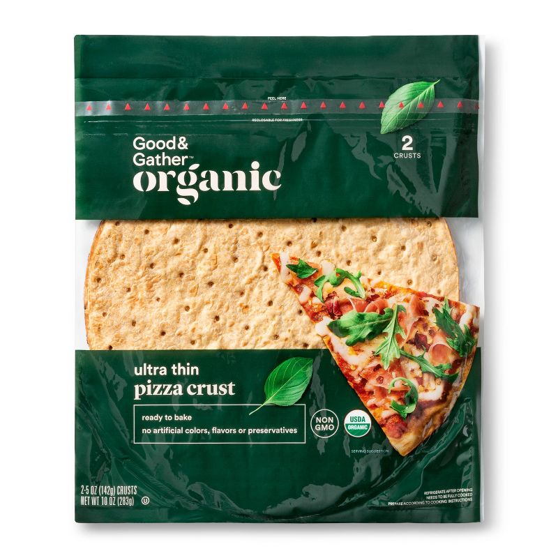 Organic Ultra-Thin Pizza Crust - 10oz/2pk - Good &#38; Gather&#8482;, 1 of 5