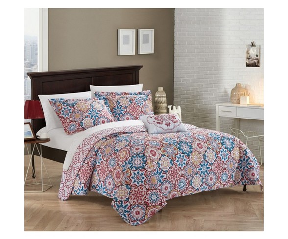 King 4pc Norwell Quilt Set Pink - Chic Home