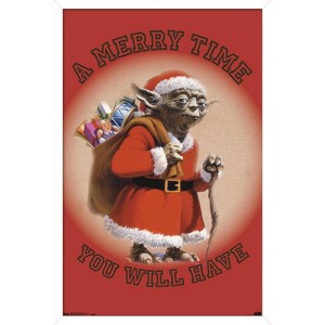 Trends International Star Wars: Saga - Yoda Merry Time Framed Wall Poster Prints - 1 of 4