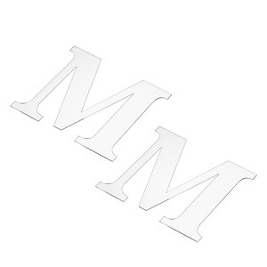 Unique Bargains 3D Acrylic Self-Adhesive Mirror Alphabet Sticker Wall Decals 2 Pcs - 1 of 3