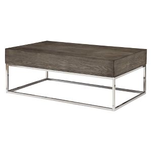 Cecil Ii Coffee Table Gray Oak Chrome Acme Furniture Target