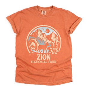 Zion National Park Two-Toned Circle - Women's Garment Dyed Graphic T-Shirt - 1 of 4