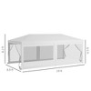 Gulches 10' x 20' Party Tent, Outdoor Wedding Canopy & Gazebo with 6 Removable Sidewalls, Shade Shelter for Events, BBQs, White - 2 of 4