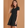 Allegra K Women's Printed Summer Casual Square Neck Short Sleeve Fit and Flare Dress - 4 of 4