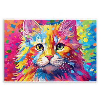 Stupell Industries Vivid Cat Painting Wall Plaque Art