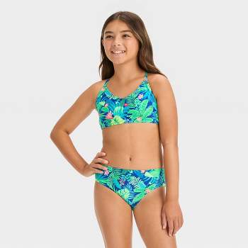 Kids Floral Swimsuit #2 - Baby Girl Teens Bathing Suit Eucalyptus Flowers
