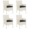 vidaXL Garden Chair Set of 4 White Poly Rattan Standard Durable - 2 of 4