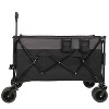 VYNXARIA Tall Heavy-Duty Folding Wagon Cart with 480lbs Capacity for Camping, Beach, Sports, Gardening, Black and Gray - 2 of 4