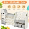Kids Bookshelf with 17 Bins,Toy Storage Organizer Cabinet with HDPE Shelf for Playroom, Bedroom, Living Room-Tanpinhause - 4 of 4