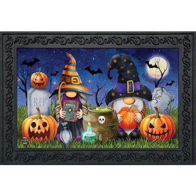 Halloween Gnomes Spooky Humor Rubber Doormat 30" x 18"