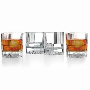 Godinger Silver Set of 4 Scatola Double Old Fashion Glasses: Crystal Drinkware, 10 oz Capacity, Hand Wash, Dishwasher-Safe - 1 of 3