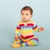 Leveret Girls Cotton Baby Footed Pajamas – 3 Pack – Bright Girl Stripes Sleepers - 4 of 4
