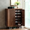 Lirago Brown 6-Tier Shoe Cabinet MDF Wooden 33.5x13.8x43.7 Louvered Doors Adjustable Shelves Storage - 2 of 4