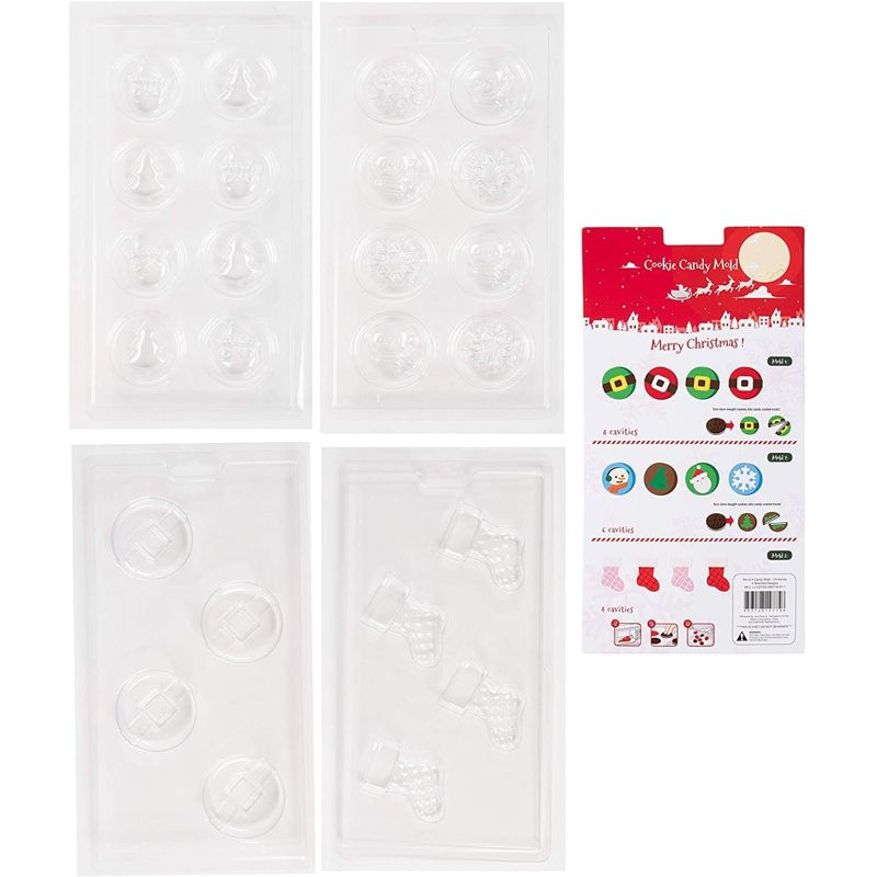 Juvale 4 Pack Christmas Chocolate Candy Mold for Holiday Party Treats, 1 of 8