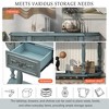 KTMBDW Traditional Wood Semi-Circle Sofa Table with 4 Drawers, Curved Console Table for Living Room, Antique Blue - 4 of 4