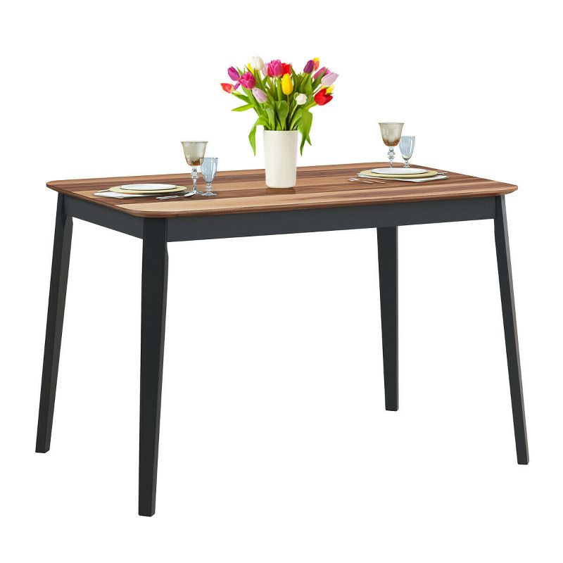 Costway Mid Century Modern Rectangular Dining Room Table w/ Solid Wooden Legs Walnut, 1 of 11