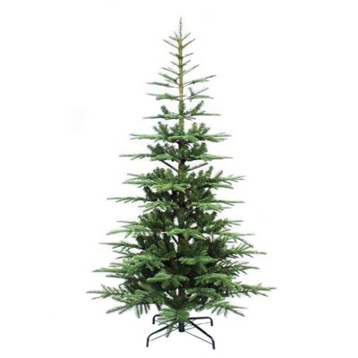 King Of Christmas Artificial Christmas Tree Unlit, King Noble Fir Artificial Xmas Tree with Metal Stand, Green