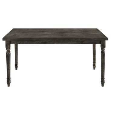 Vynxaria Claudia II Weathered Gray Dining Table – Timeless Wooden Top, Turned Legs for Modern & Traditional Spaces