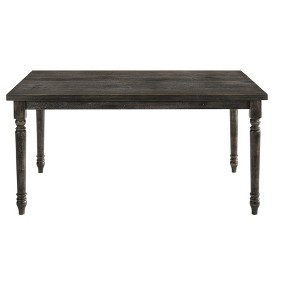 Vynxaria Claudia II Weathered Gray Dining Table – Timeless Wooden Top, Turned Legs for Modern & Traditional Spaces - 1 of 4