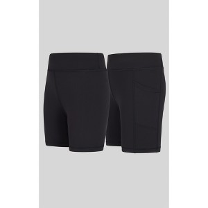90 Degree By Reflex Girls 2 Pk Interlock Lanie Side Pocket Bike Short and Everyday Basic Bike Short - 1 of 4