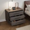 FUFU&GAGA Modern 3 - Drawer Wooden Nightstand -Storage Organizer for Bedroom & More - 3 of 4