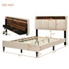 Queen Upholstered Bed Frame, Queen Platform Bed With Headboard Storage, Lights, USB Ports, Sockets, Wear Resistant Ventilate Full Size Platform Bed - 2 of 4