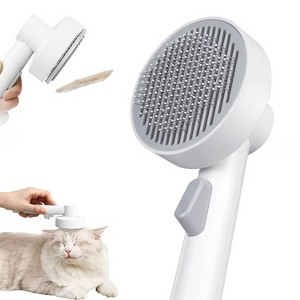 BABYYER Cat Brush Self Cleaning Slicker for Indoor Shedding Short Haired Dogs Grooming Supplies for Long Hair Pet Comb Essentials Tools - 1 of 4