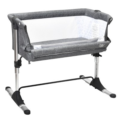 Costway Portable Baby Bed Side Sleeper Infant Travel Bassinet Crib W/Carrying Bag Grey