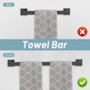 Itopfox 10 Piece Black Bathroom Accessories Set 23.6 Inch SUS304 Stainless Steel Towel Bars Toilet Paper Holder Rings Hooks - 2 of 4
