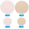 Unique Bargains Indoor Non-slip Absorbent Cotton Rope Plant Saucers Set of 4 - 3 of 4