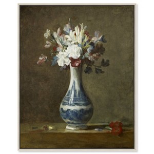 Art Remedy Jean Baptiste Chardin - A Vase of Flowers Classical vintage floral vase wall art Framed - 1 of 4