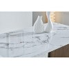NicBex 63 Inch Rectangle Dining Table with Imitation Marble Tabletop and Stainless Steel Legs for 6 to 8,Living Meeting Room,White - 4 of 4