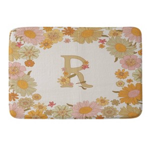 Deny Designs Iveta Abolina Retro Florals 70s Memory Foam Bath Mat Cream - 1 of 4