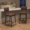 Bar Stools Set of 2, Upholstered Counter Height Bar Stools w/Backrest and Footrest, Tall Bar Chairs w/Thick Cushion & Thickened - 4 of 4