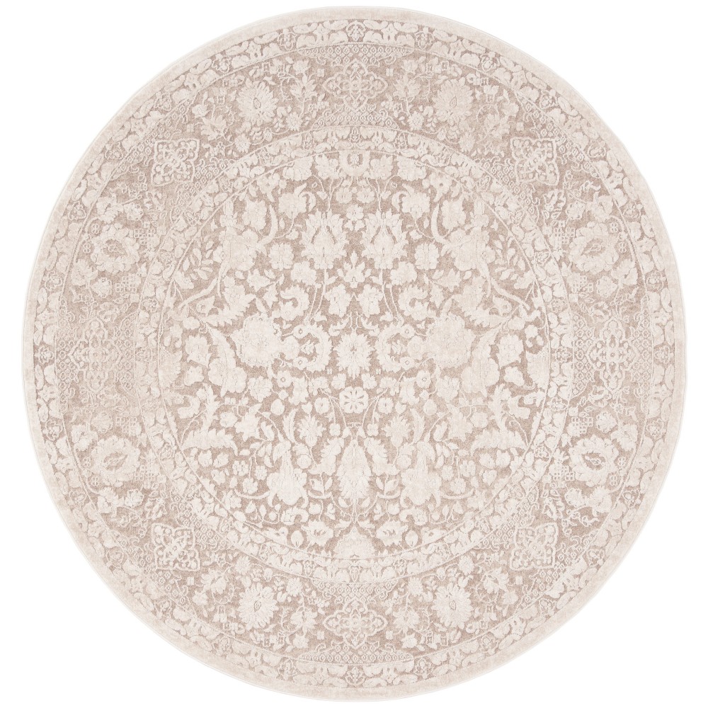 6'7in Round Maribel Floral Loomed Area Beige/Cream - Safavieh