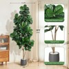 Garvee 4/5/6/7FT Fiddle Leaf Fig Tree Artificial with Leaves - Realistic Faux Ficus Lyrata Trees in Grey Planter Pot, Indoor Fake Floor Plants - 4 of 4