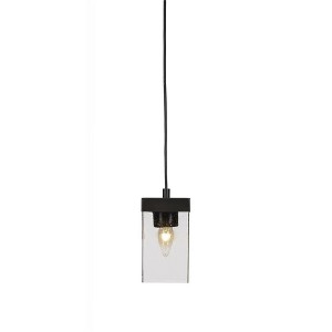 Toltec Lighting Nouvelle 1 - Light Pendant in  Espresso with 4" Square Clear Bubble Shade - 1 of 1