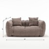 Kumasinova 64.57 Inch Chenille Sofa,Bean Bag Sofa with 2 Throw Pillows,Loveseat Couch for Living Room,Apartment,Bedroom - 3 of 4