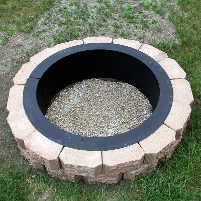Sunnydaze 36-Inch Black Steel Wood Burning Fire Pit Ring