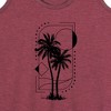 Women's - Instant Message - Geometric Palm Tree Scene Graphic Racerback Tank - 2 of 4