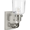 Progress Lighting Rushton 1-Light Wall Sconce, Brushed Nickel, Clear Glass Shade - 4 of 4